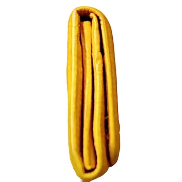 PRADA Mustard Yellow Pebbled Leather Bi Fold Wallet - Picture 9 of 11